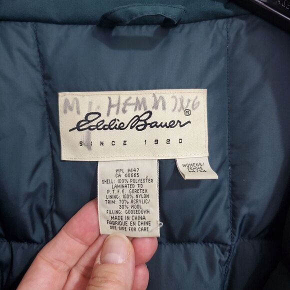 Vintage Eddie Bauer Womens Medium Gore-Tex Goose Down Jacket Hooded Parka - READ - Picture 7 of 16